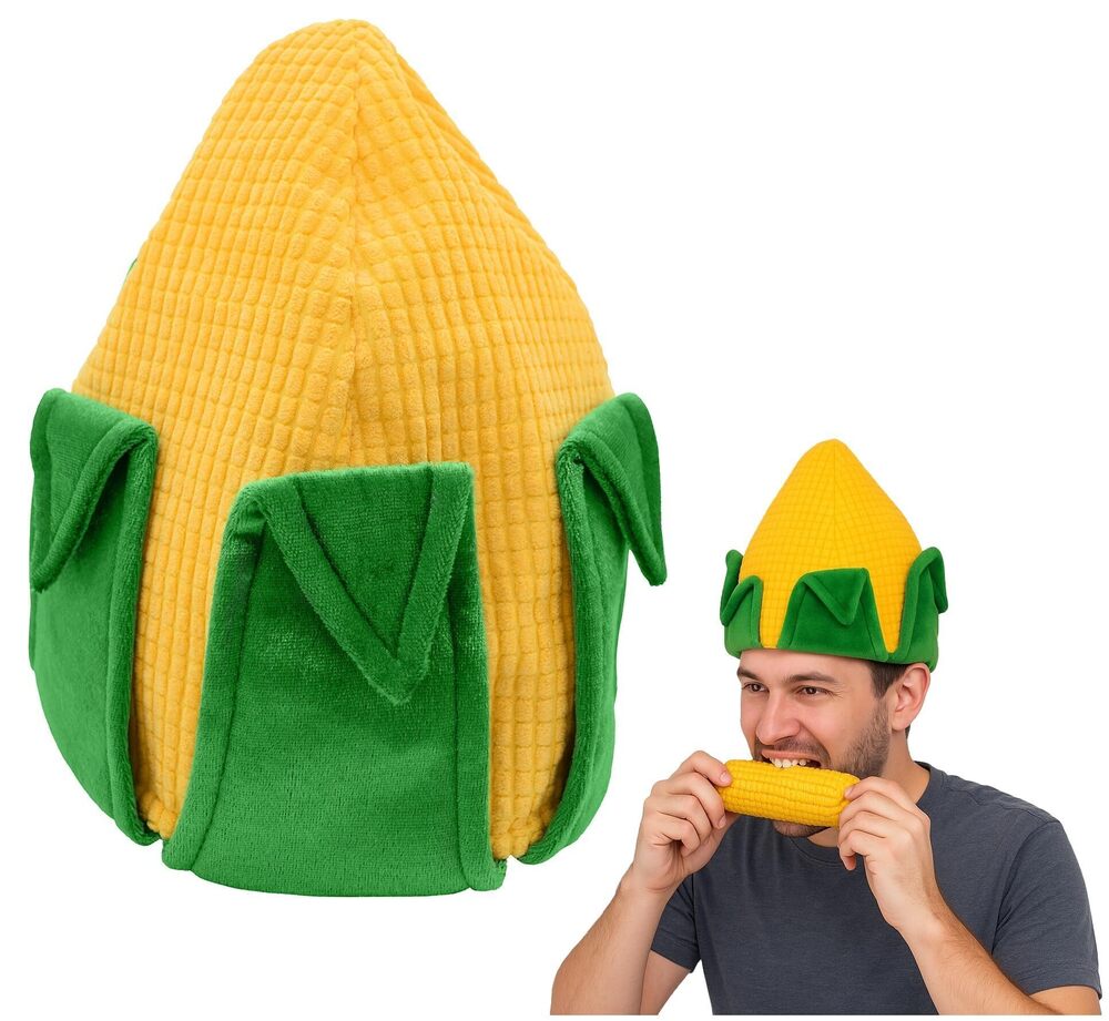 2883 Corn on the Cob Hat Crazy Corn Cob Costume Hat for Adults Silly Funny